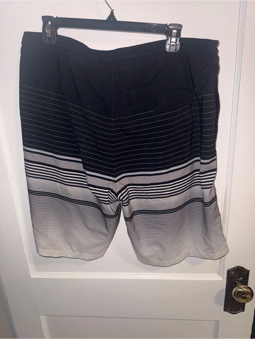 Goodfellow & Co Black, White & Red Striped Board Shorts